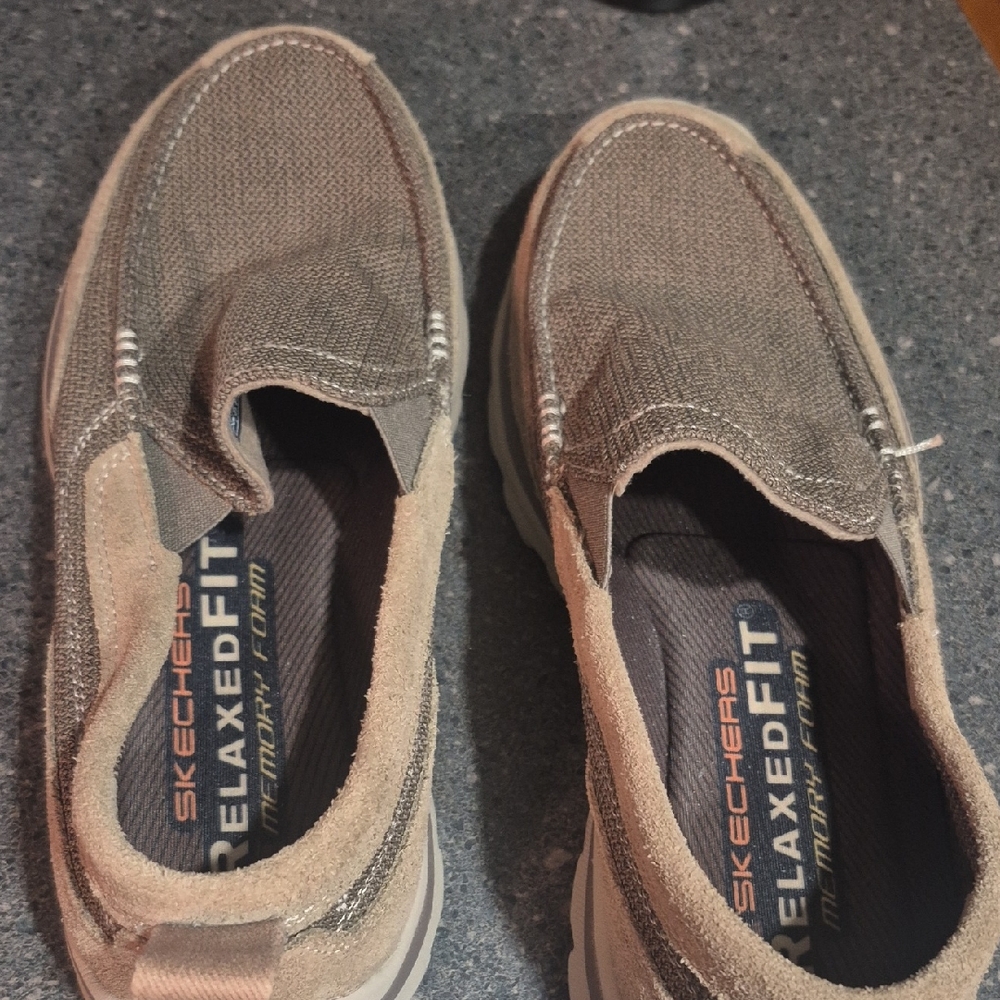Skechers Men's Relaxed Fit Tan Slip-On Loafers